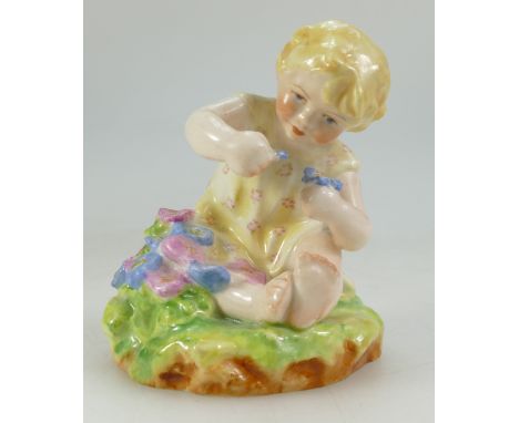 Royal Worcester figure Mischief by F G Doughty, puce marks, height 8.5cm