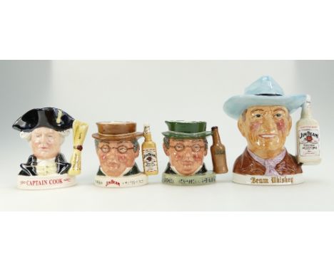A collection of Royal Doulton Jim Beam commissioned Character Jugs to include Mr Pickwick, Mr Pickwick in different colourway