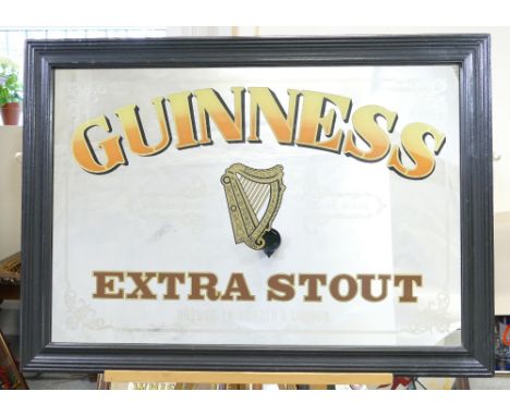 Vintage framed advertising mirrors featuring Guiness Extra Stout dimensions 92 x 67cm