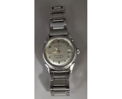 ETERNA MATIC CHRONOMETER GENTS AUTOMATIC WRISTWATCH WITH DATE DISPLAY ON STAINLESS STEEL BRACELET     
