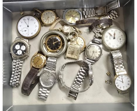 VARIOUS VINTAGE GENTS WATCHES, ROTARY, FERO, REX, ACCURIST, SEIKO ETC
