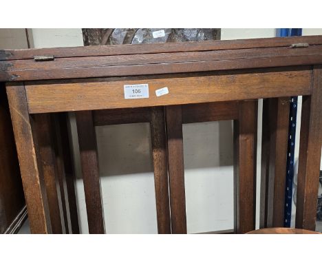MAHOGANY CONCERTINA STYLE FOLDING TEA TABLE     