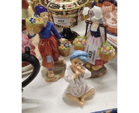 3 ROYAL WORCESTER FIGURINES, DUTCH GIRL MODELLED BY F. GERLNER, DUTCH BOY ALSO MODELLED BY F. GERLNER, ROYAL WORCESTER INDIA 