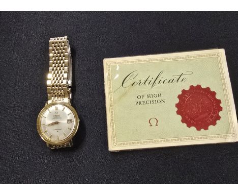 OMEGA GILT AUTOMATIC CHRONOMETER CONSTELLATION WITH DATE DISPLAY ON GILT BRACELET     