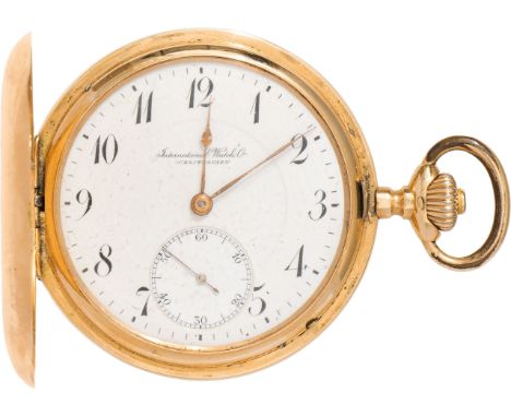 IWC SchaffhausenTaschenuhrSchweiz, Anfang 20. Jh.14kt Gold; Kronenaufzug; moosguillochierte Savonette, Gehäusenummer "619167"