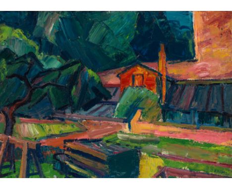 Carl UngerGärtnerei im Clam-Gallasgarten I1942Öl auf Leinwand; gerahmt48 x 66 cmSigniert und datiert rechts unten: K. Unger 4