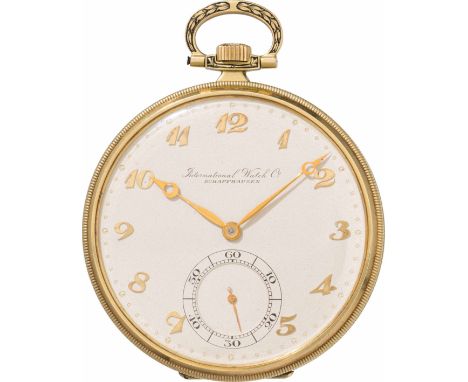 IWC SchaffhausenFrackuhrSchweiz, um 192014kt Gold; Kronenaufzug; champagnerfarbenes Zifferblatt mit kleiner Sekunde; Rückseit