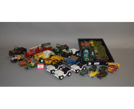 21 x unboxed playworn diecast jeep models by Dinky and Corgi Toys including military and civilian versions. Condition of mode