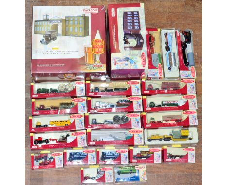 A quantity of boxed Lledo Days Gone 'Trackside' branded diecast models in OO scale including BR2002 Railway Depot with AEC Wr