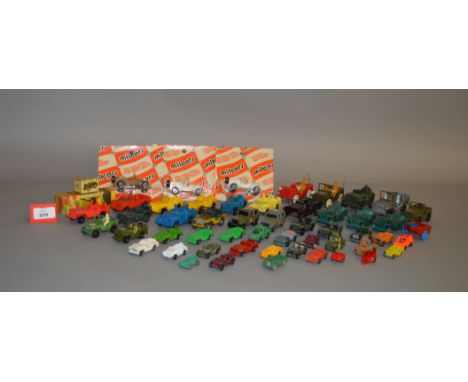28 x unboxed miniature diecast Jeep models by Marx, Playart, Dinky, Matchbox and others including two Jeep and Trailer models