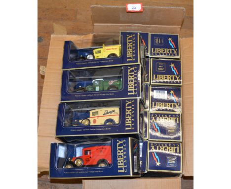 Fourteen boxed Liberty Classics diecast model coin banks in 1:25 scale including 'Castrol' and 'Shell' 1933 Model A Ford Tank