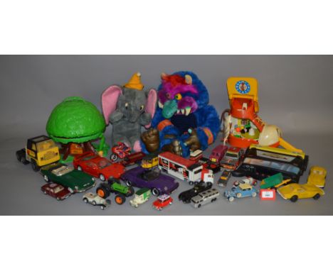 A mixed lot of toys: Micro Machines carry case containing vehicles; Matchbox Play Boot; Kenner Family Tree House; American Gr
