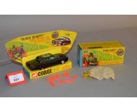 A boxed Corgi Toys 268 The Green Hornet 'Black Beauty', appears G/G+ with four missiles and three radar scanner spinners but 