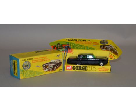 Corgi 268 'The Green Hornet' Black Beauty, with black body, green tinted windows and spun hubs. VG, some paint wear to arm of
