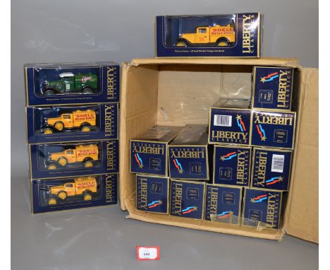 Sixteen boxed Liberty Classics diecast model coin banks in 1:25 scale, all  'Castrol' and 'Shell' 1933 Model A Ford Tankers. 