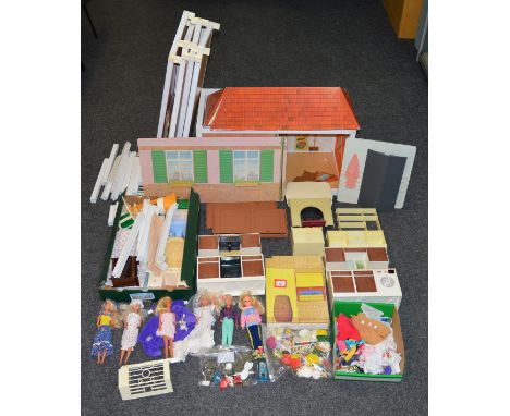 Pedigree Sindy: one Sindy doll; Sindy House, with plastic and cardboard parts, including stables; furniture and accessories f