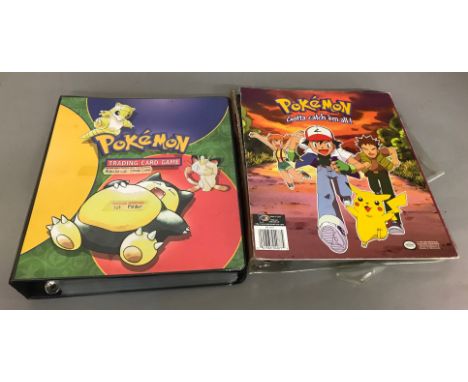 Two Pokemon Trading Card folders, full of Pokemon cards. The first folder to contain: UK First Editions; Fossil; Base; Promot