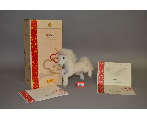 Steiff Einhorn (Unicorn), 25 cm, ltd.ed. 385/1500. VG, boxed with certificate. 