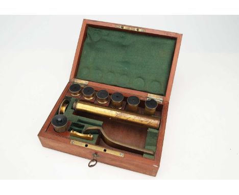 An Early Microscope Accessory Set, An Early Microscope Accessory Set,German(?), c.1860, unsigned, with seven eyepieces with f