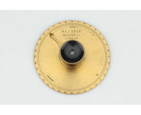 A Rare R &amp; J Beck Goniometer Eyepiece, A Rare R &amp; J Beck Goniometer Eyepiece,English, c.1870, signed on the lacquered