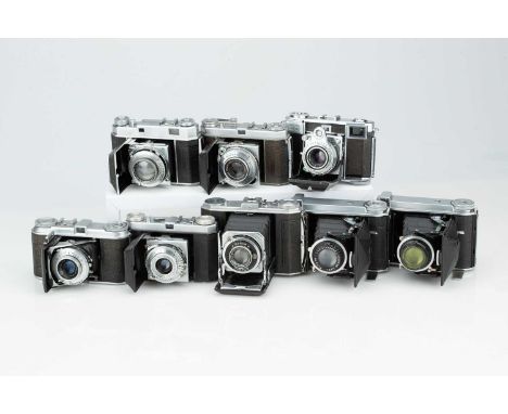 A Selection of Eight Folding Cameras, A Selection of Eight Folding Cameras,including a Kodak Retina II, a Kodak Retina Ia, a 