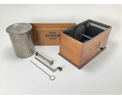 A Kodak Film Tank, A Kodak Film Tank,Condition G, with reels, spools, and lids present,