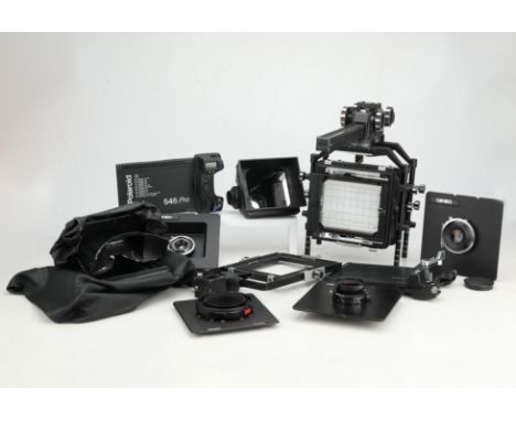 A Cambo SC Large Format Monorail Camera, A Cambo SC Large Format Monorail Camera,black, body G-VG, light corrosion to bolts, 