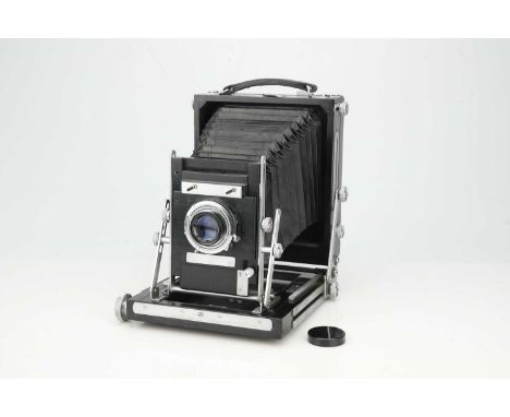 A Gandolfi Large Format Folding Camera, A Gandolfi Large Format Folding Camera,black, body G, ground glass intact, with a Kod