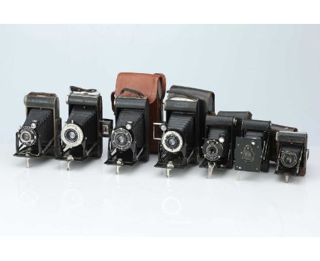 A Selection of Folding Cameras, A Selection of Folding Cameras,including a Kodak Six-20 Kodak Junior, a later Kodak Six-20 Ko