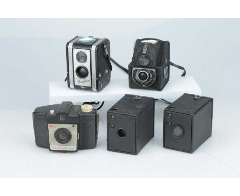 A Selection of Box Type Cameras, A Selection of Box Type Cameras,including two Kodak No.0 Brownie Model As, a Kodak Brownie C