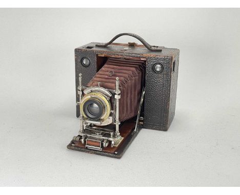A Kodak No.3 Cartridge Camera, A Kodak No.3 Cartridge Camera,Brown, body F-G, untested, with a single wooden DDS,