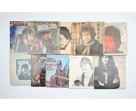 Vinyl Dylan Vinyl DylanA collection of vinyl LP records including Bob Dylan -Blonde on Blonde, New Morning, Desire, Empire Bu