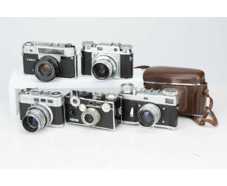 A Collection of Various Cameras, A Collection of Various Cameras,including Voigtlander Prominent, Argus C3, Beauty Light-o-Ma