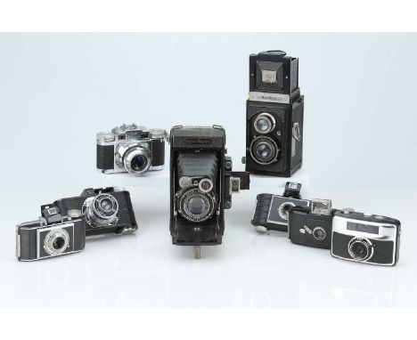 A Mixed Selection of Cameras, A Mixed Selection of Cameras,including a Zeiss Ikon Ikoflex, a Zeiss Ikon Super Ikonta 530/15, 