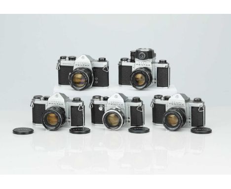 A Selection of Asahi Pentax SLR Cameras, A Selection of Asahi Pentax SLR Cameras,including Pentax S1, S1a, SP, S1a and K, all