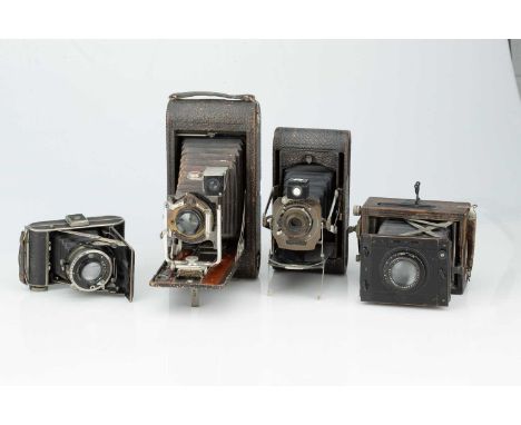 A Selection of Folding Cameras, A Selection of Folding Cameras,Including a Kodak No.3 A Folding Pocket Kodak model B-5, a No.