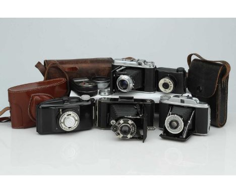 A Mixed Selection of Cameras, A Mixed Selection of Cameras,including a Voigtlander Perkeo I, a Kodak Folding camera, and more