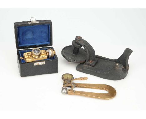 Microscopy MicroscopyMicroscope micrometer eyepieces built by Peter K. Sartory whilst he was living in India [in a case], a m
