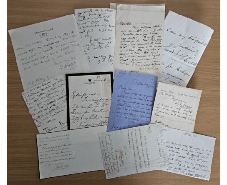 10 variety of vintage ALS. Signature by Maurice Hewlett. Signature by William Gee. Plus, others. Good condition.  All autogra