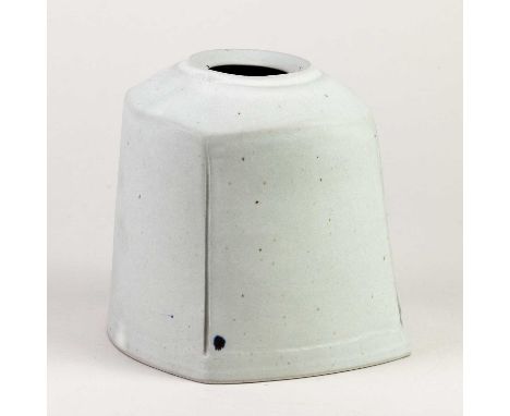 CARINA CISCATO (born 1970); a coloured porcelain constructed pot, height 12cm, diameter 14cm.“Space, volume and architecture…