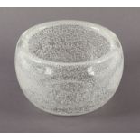Schale, blasiges Glas, signiert DAUM