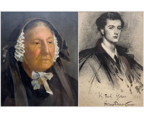 French School (19th century): Portrait of an Old Woman, oil on board unsigned; After John Pettie RA (Scottish 1839-1893): Por