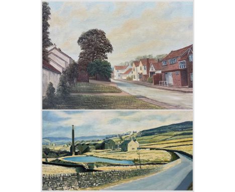 Keith Sutton (British 1924-1991): A Sussex Street, oil on canvas signed 44cm x 56cm; R Gill (Northern British 20th Century): 