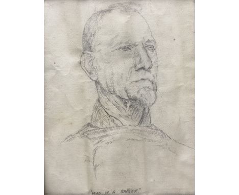 English School (Late 19th Century): 'Head of a Bargee', pencil sketch unsigned and titled 30cm x 23cm 