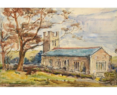 Rowland Henry Hill (Staithes Group 1873-1952): St Nicholas' Church - Roxby near Whitby, watercolour signed and dated 1930, 17