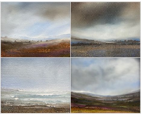 Peter Dworok (British 1950-): 'Rydale' 'Robin Hood's Bay' and 'Towards Thimbley', four oils on board unsigned, variously titl
