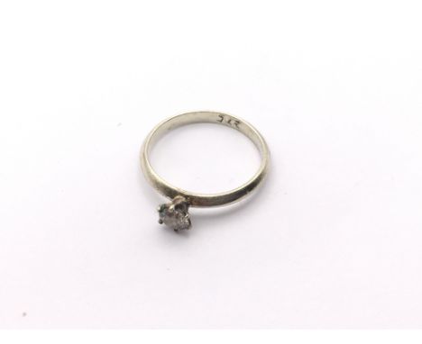 9ct white gold diamond solitaire ring (1/2ct), size T 1/2, 3.1 gm approx. (A)
