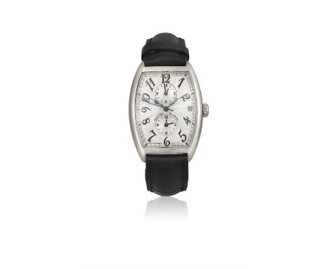 FRANCK MULLER REF. 2852MB, CONQUISTADOR, MASTER BANKER, 18K WHITE GOLDA Fine and unusual, tonneau shaped and curved, self-win