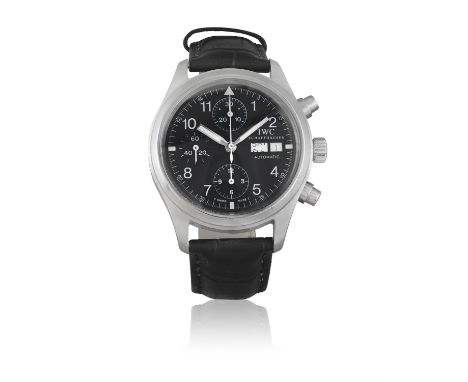 IWCREF 3706, DER FLIEGERCHRONOGRAPH, AUTOMATICA fine stainless steel self-winding chronograph wristwatch with day and date.Ye
