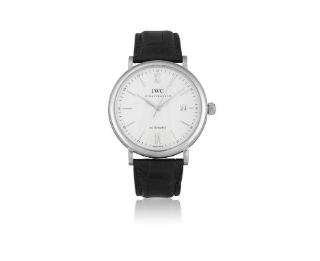 IWCREF 3565, PORTOFINO, AUTOMATICA fine stainless steel self-winding wristwatch with date and center second.Year : 2011 Dial 